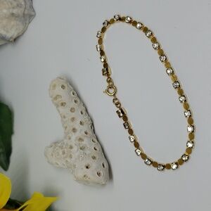 Vintage gold tone and rhinestone bracelet